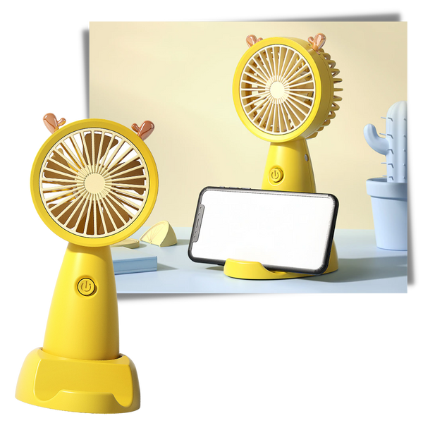 Portable USB Fan With Phone Stand And Long Battery Life