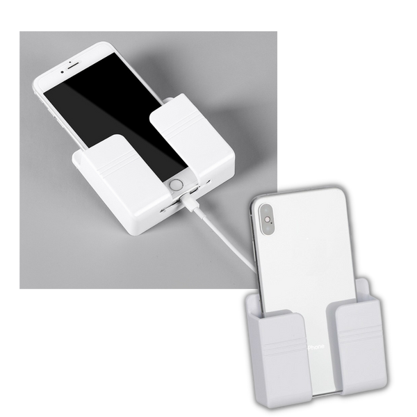 Wall Mounted Phone Holder With Adhesive Mount For Hands Free Viewing