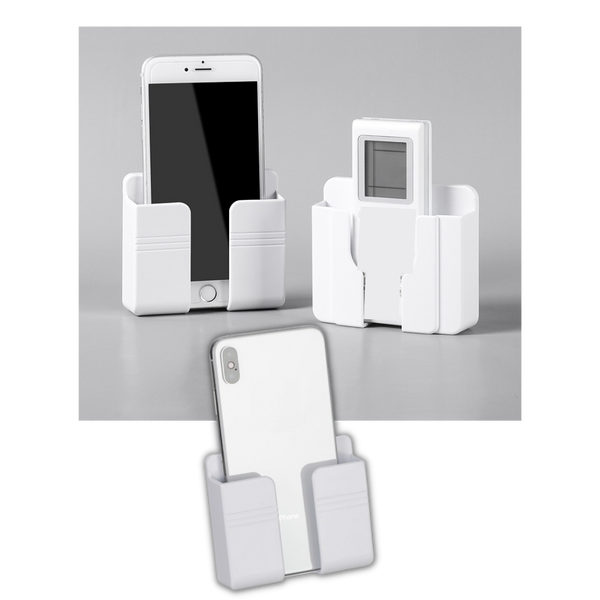 Wall Mounted Phone Holder With Adhesive Mount For Hands Free Viewing