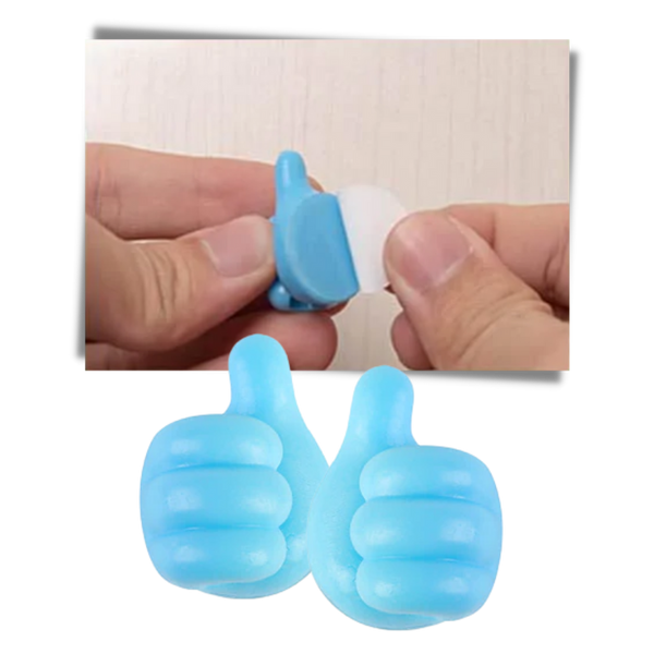 Silicone Thumb Wall Hooks Pack For Cable Management And Glasses