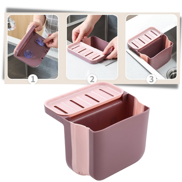 Foldable Sink Waste Filter and Sponge Holder for Clog-Free Kitchen