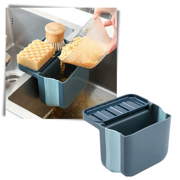 Foldable Sink Waste Filter and Sponge Holder for Clog-Free Kitchen