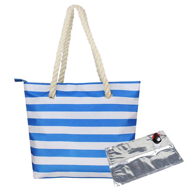 Insulated Canvas Wine Bag With Hidden Compartment Keeps Wine Cold