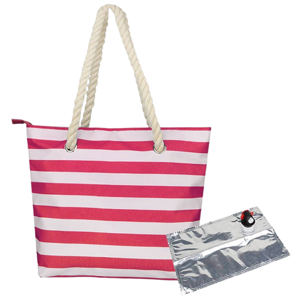 Insulated Canvas Wine Bag With Hidden Compartment Keeps Wine Cold