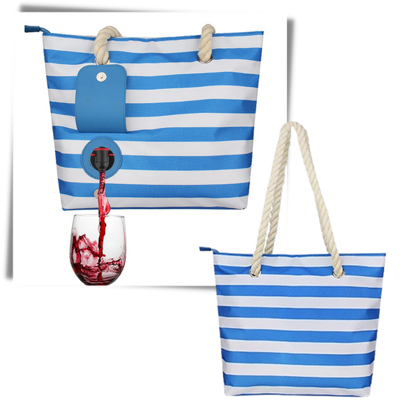Insulated Canvas Wine Bag With Hidden Compartment Keeps Wine Cold