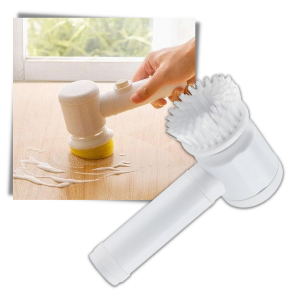 Premium Cordless Cleaning Brush With Interchangeable Heads For Stain Removal