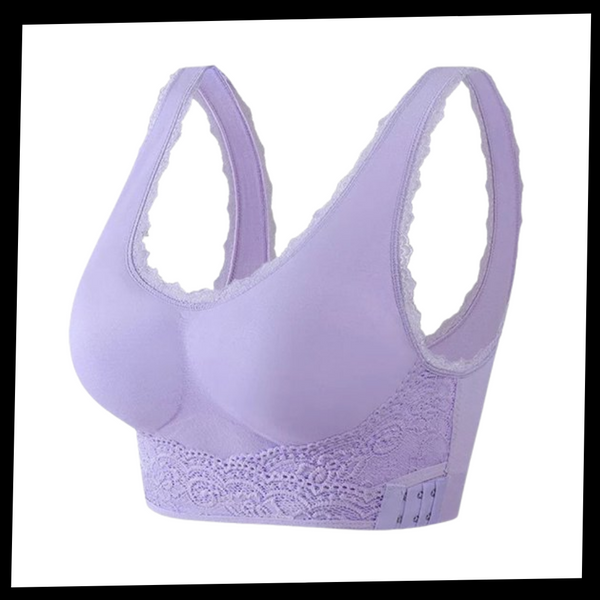 Posture-Boosting Seamless Wireless Lace Push-Up Bra