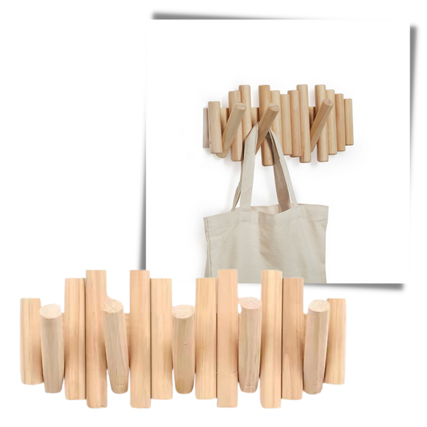 Wooden Minimalist Coat Rack for Strong Load Bearing Coat and Bag Storage