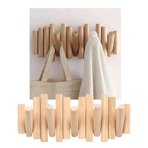 Wooden Minimalist Coat Rack for Strong Load Bearing Coat and Bag Storage