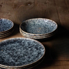 Water Ripple Pattern Ceramic Dinner Plates 6 Piece Set For Elegant Tables