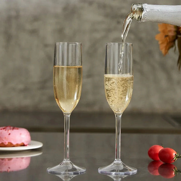 Premium Unbreakable Acrylic Champagne Flutes 4 Piece Clear Set