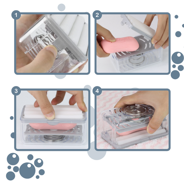 Dual-Function Soap Dispenser With Sponge Holder for Dry Countertops