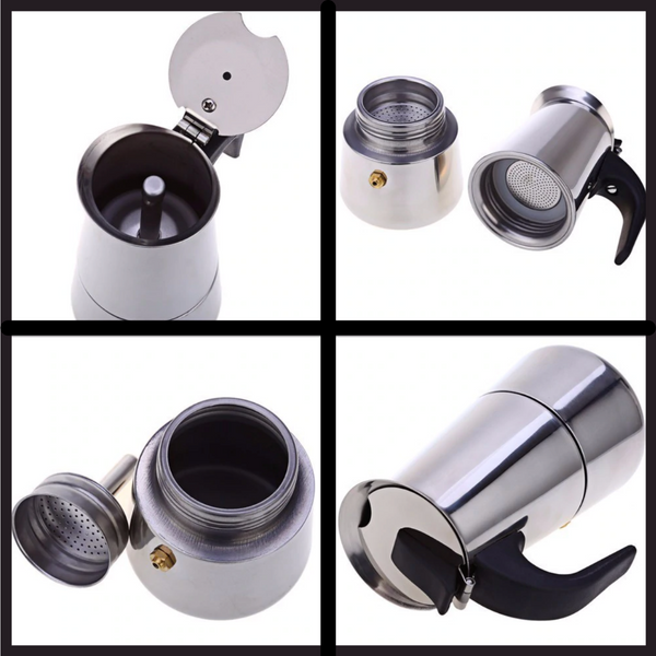 Stainless Steel Italian Coffee Maker 200ml Quick Rich Brew