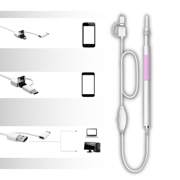 Three In One Ear Inspection Camera With 720P HD View And LED Light