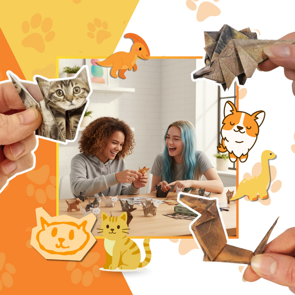 3D Pet Origami Kit for Easy Relaxing Paper Pet Sculptures