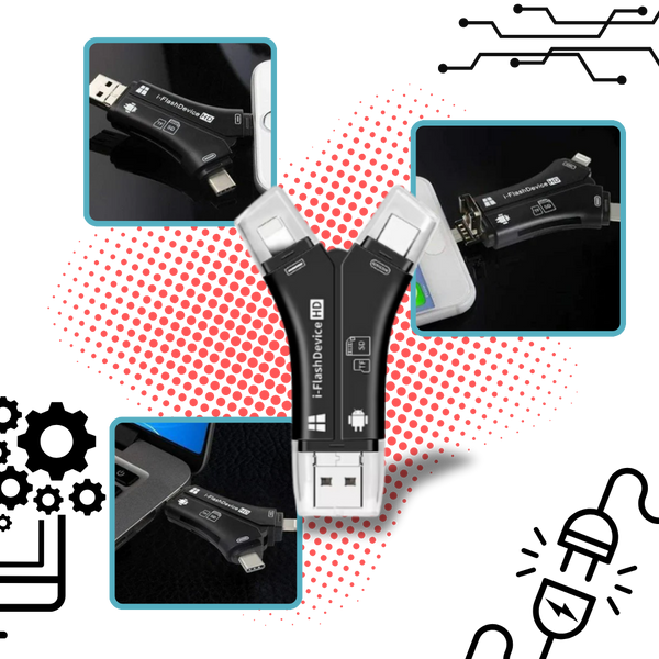 Phone USB Drive With Four-In-One Data Transfer and Backup