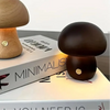 Wooden Mushroom Desk Lamp With Adjustable Warm Lighting
