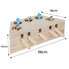 Wooden Interactive Cat Toy With Five Holes For Mental Stimulation