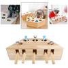 Wooden Interactive Cat Toy With Five Holes For Mental Stimulation