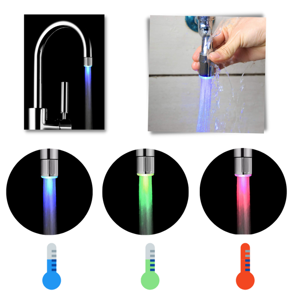 LED Temperature Sensor Tap Nozzle for Safe Temperature Display
