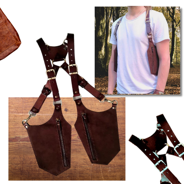 Medieval Leather Bag With Secure Anti Theft Design For Costumes