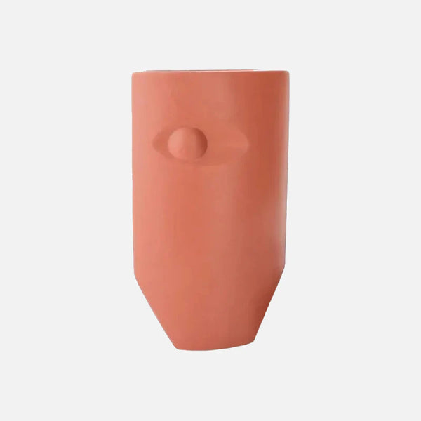 Abstract Face Art Ceramic Vase