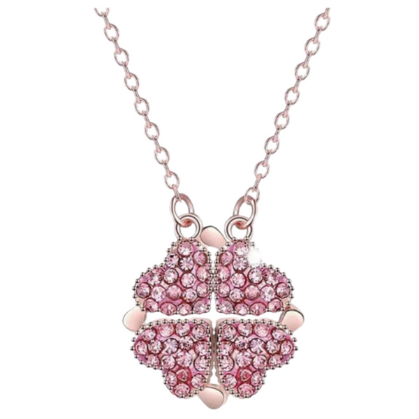 Adjustable Four Leaf Clover Heart Necklace For Chic Everyday Wear