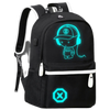 Glow In The Dark Anime Laptop Backpack With Built In USB Charger