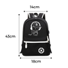 Glow In The Dark Anime Laptop Backpack With Built In USB Charger