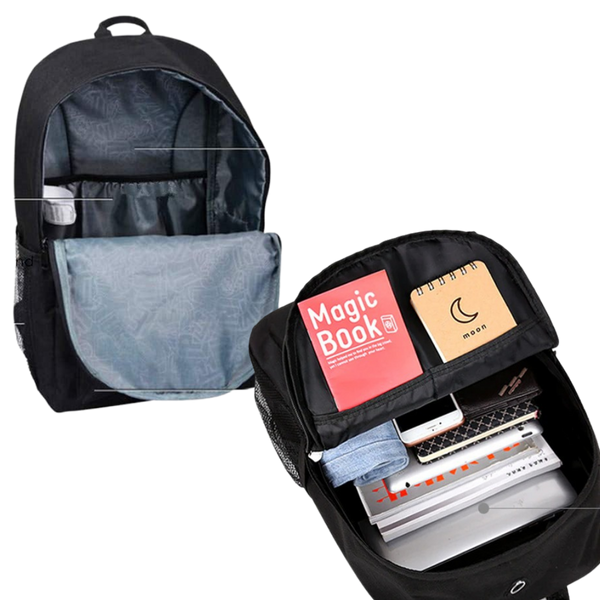 Glow In The Dark Anime Laptop Backpack With Built In USB Charger