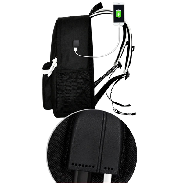 Glow In The Dark Anime Laptop Backpack With Built In USB Charger
