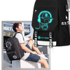 Glow In The Dark Anime Laptop Backpack With Built In USB Charger