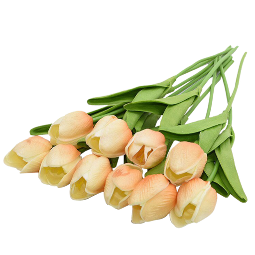 Long Stem Artificial Tulips, 10 Piece Pack, Realistic Home Decor