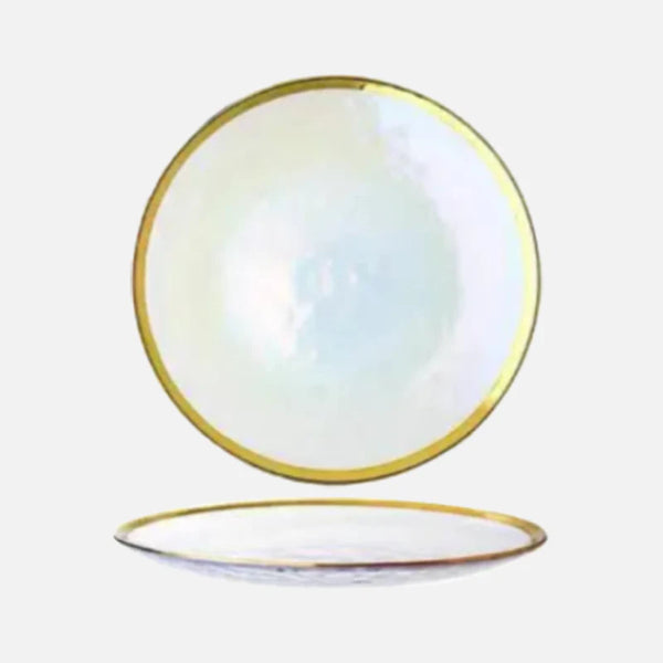Aurora Gold Edge Glass Plate & Bowl