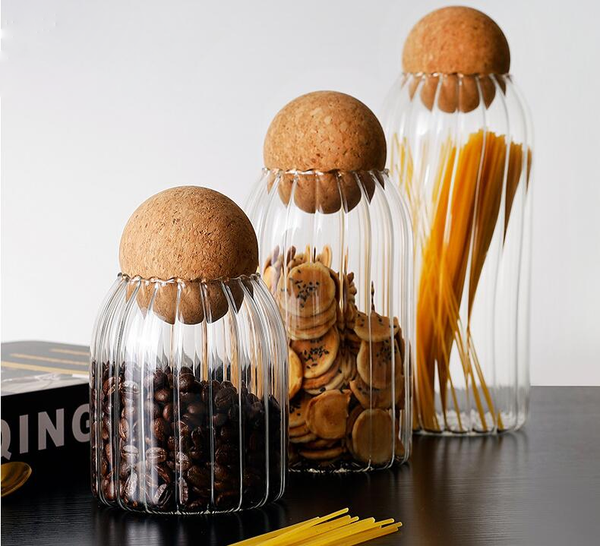 Autum Cork Rigged Glass Storage Jars