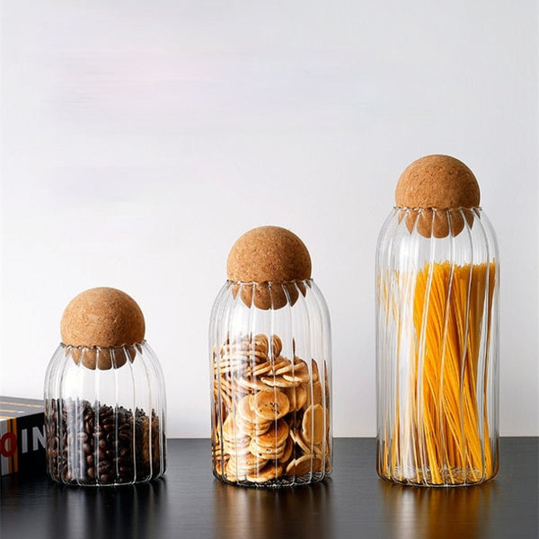 Autum Cork Rigged Glass Storage Jars