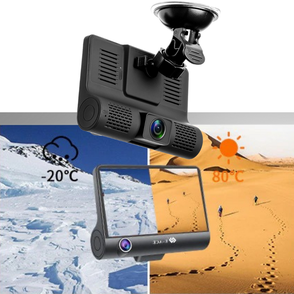Three Lens Car Dash Cam With Front Interior Rear View 1080P HD