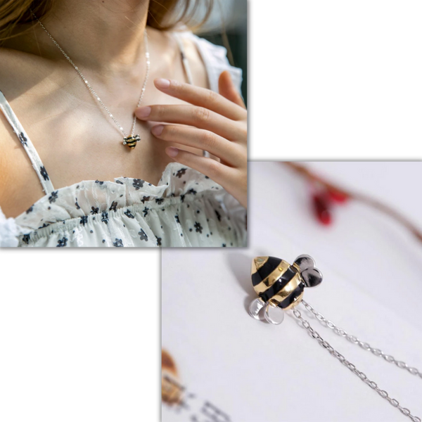 Bee Pendant Necklace With Durable Material And Bright Colors