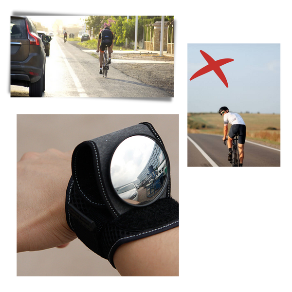 Wrist Rearview Mirror for Bicycle with Wide Angle View for Safer Rides