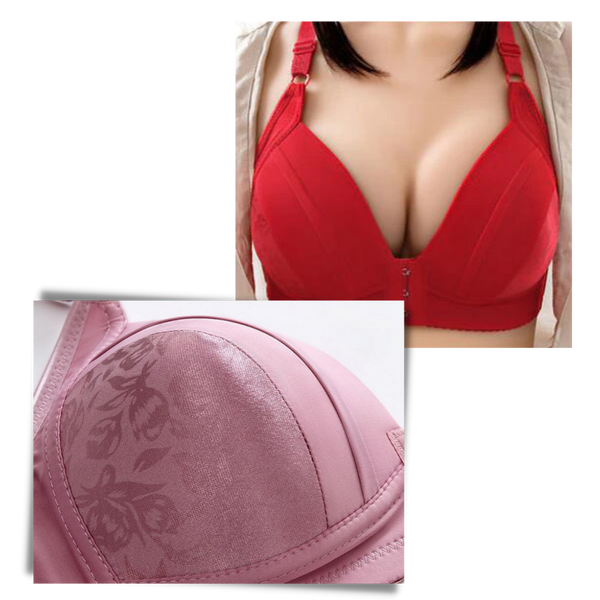 Wireless Push Up Bra With Front Clasp For Posture And Comfort