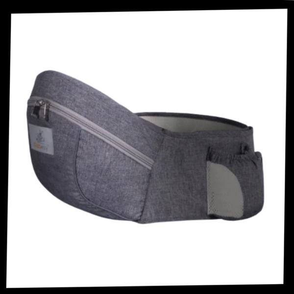 Ergonomic Baby Hip Carrier With Cushioned Support And Side Pockets