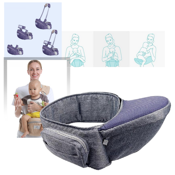 Ergonomic Baby Hip Carrier With Cushioned Support And Side Pockets