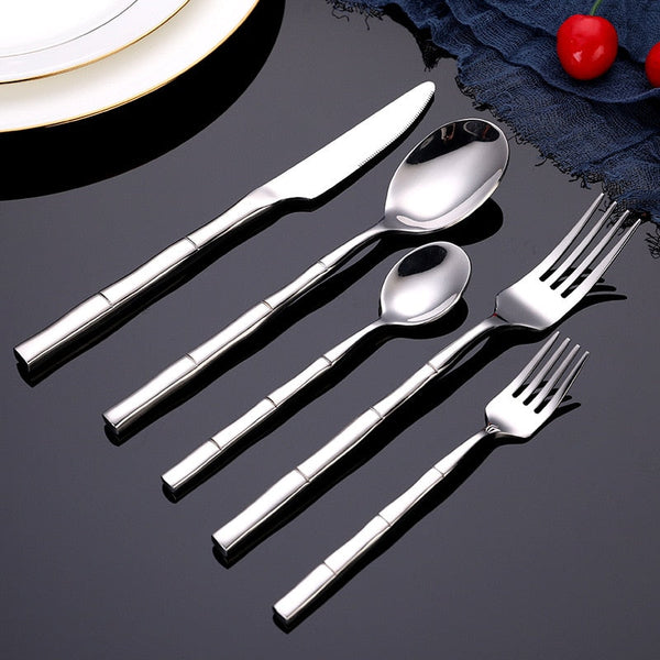 Bamboo Stainless Steel Flatware Set