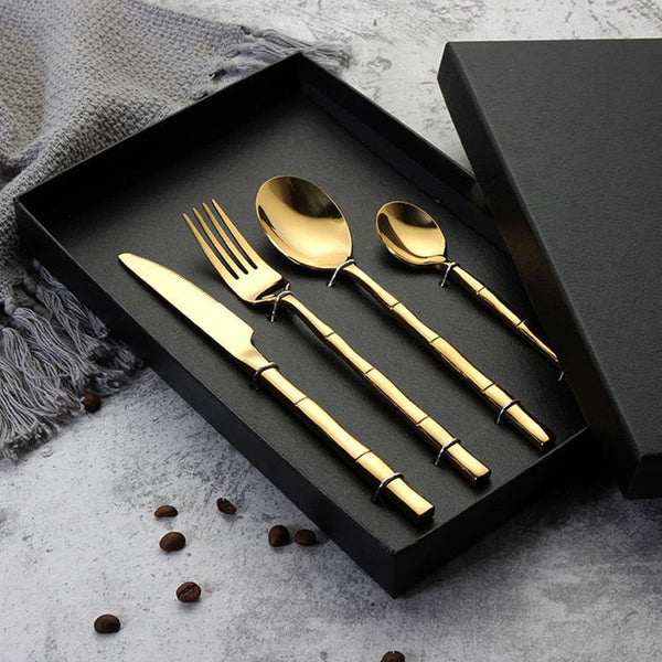 Bamboo Stainless Steel Flatware Set