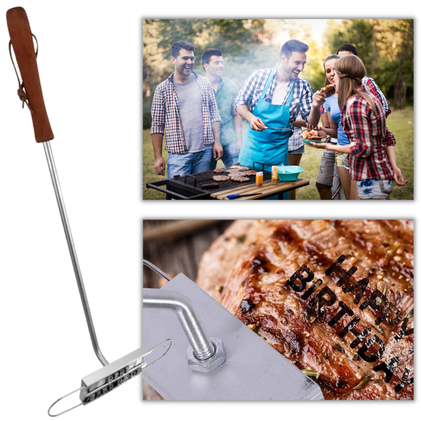 BBQ Marking Iron With 55 Interchangeable Letters For Meat Branding