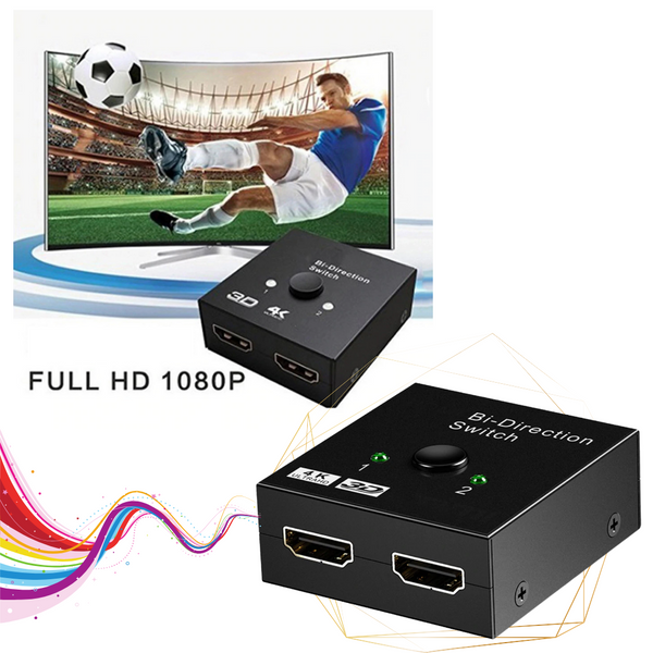Bi-Directional 4K HDMI Switch and Splitter for Flexible Display Setup