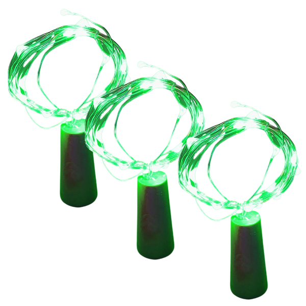 Wine Bottle LED Cork Lights Pack of Three for Ambient Decor