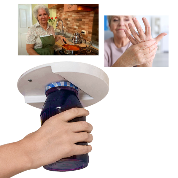 Under Cabinet Jar Opener With V Grip For Effortless Lid Opening