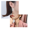 Gold And Silver Cross Curved Earrings With Sparkling Stones