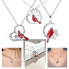 Cardinal Heart Pendant Necklace With Adjustable Chain For Vibrant Colors